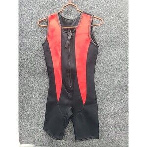 EUC Wet Suit Unbranded Black / Red Sleeveless Shorts Size Small Woman